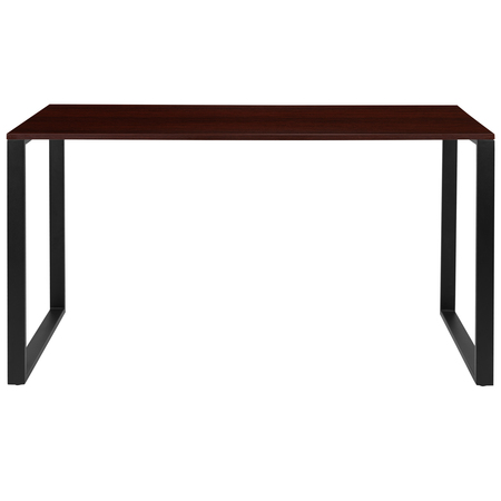 Flash Furniture Commercial Grade Industrial Style Office Desk, 55" Length, Mahogany GC-GF156-14-MHG-GG